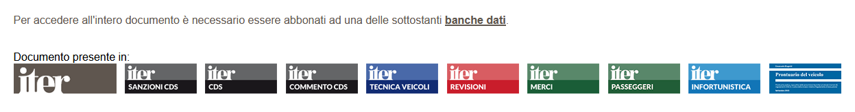 banca dati ITER abbonamento richiesto